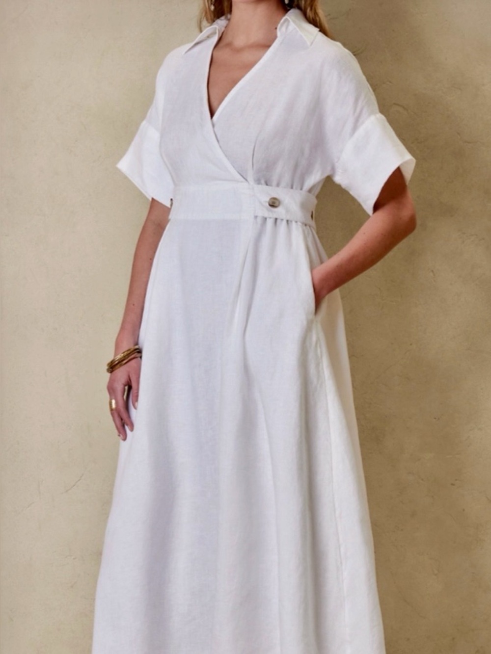 Banana Republic White Linen Dress
